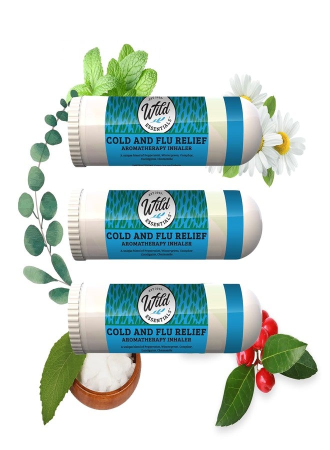 mEssentials Wild Essentials 3 Pack of Cold and Flu Aromatherapy Nasal Inhalers Made with Therapeutic Grade Essential Oils to Help Alleviate Cold Symptoms - Image 1